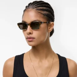 Gradient Check Rectangular Sunglasses