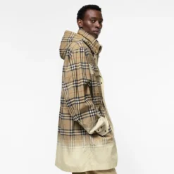 Gradient Check Tropical Gabardine Parka