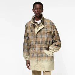 Gradient Check Tropical Gabardine Parka