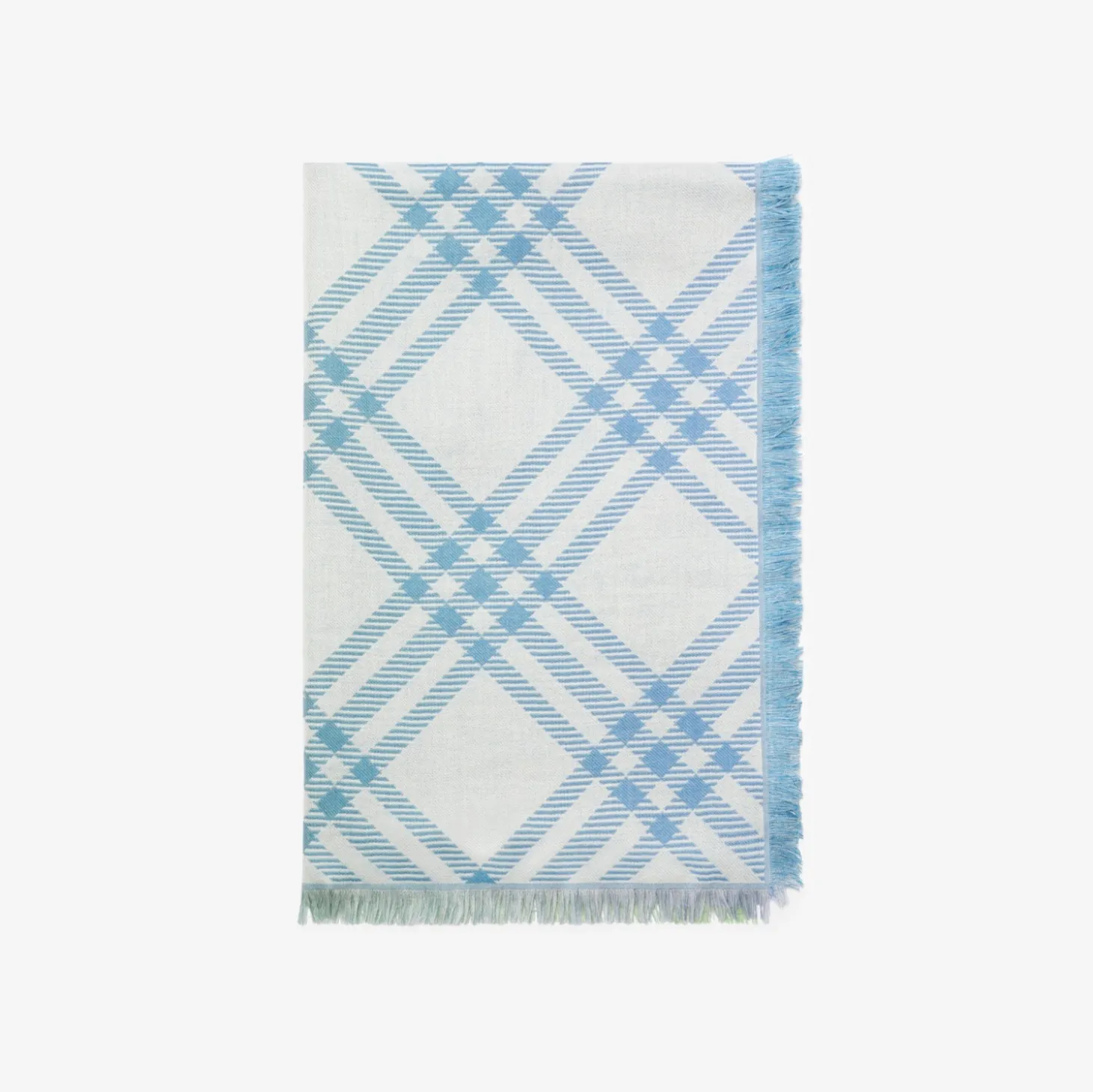 Gradient Check Wool Silk Scarf