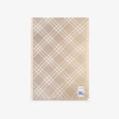 Gradient Check Wool Silk Scarf