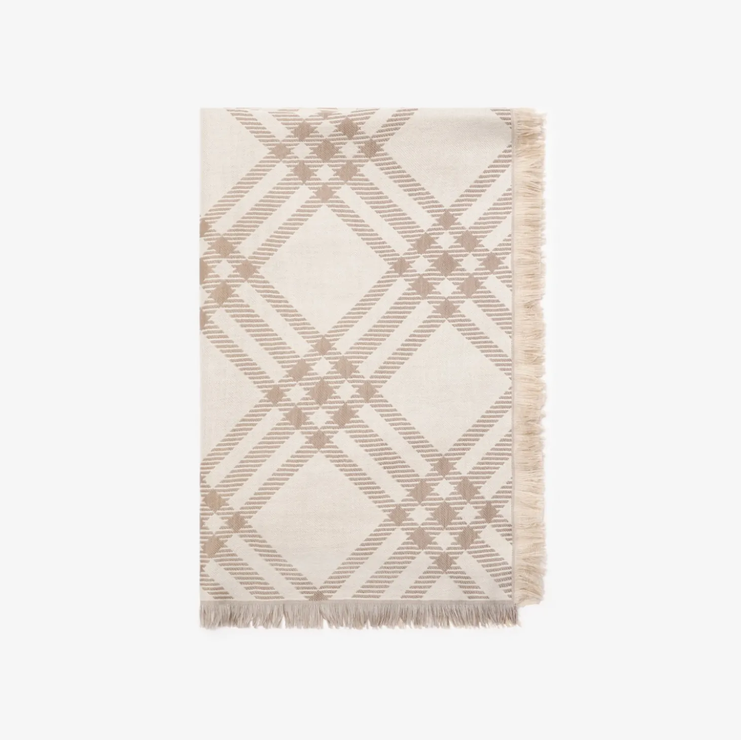 Gradient Check Wool Silk Scarf