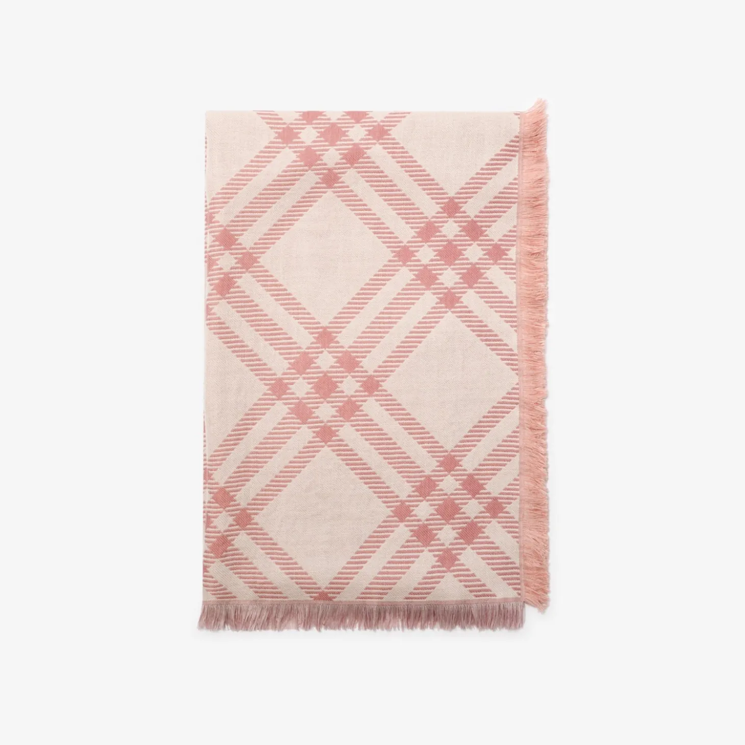 Gradient Check Wool Silk Scarf