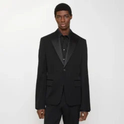 Grain de Poudre Wool Tuxedo Jacket
