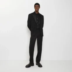 Grain de Poudre Wool Tuxedo Trousers