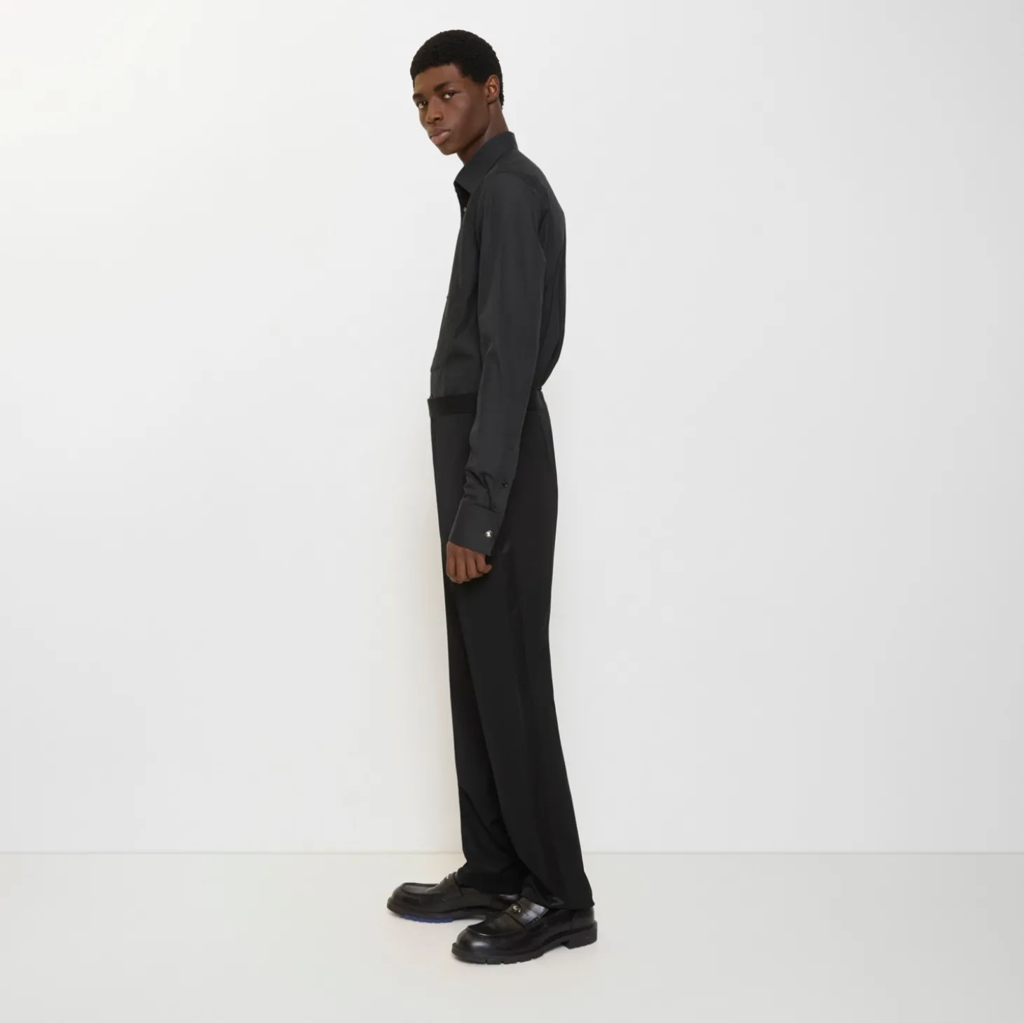 Grain de Poudre Wool Tuxedo Trousers