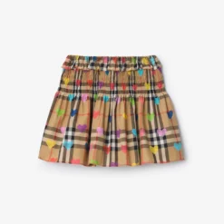 Heart Check Cotton Skirt
