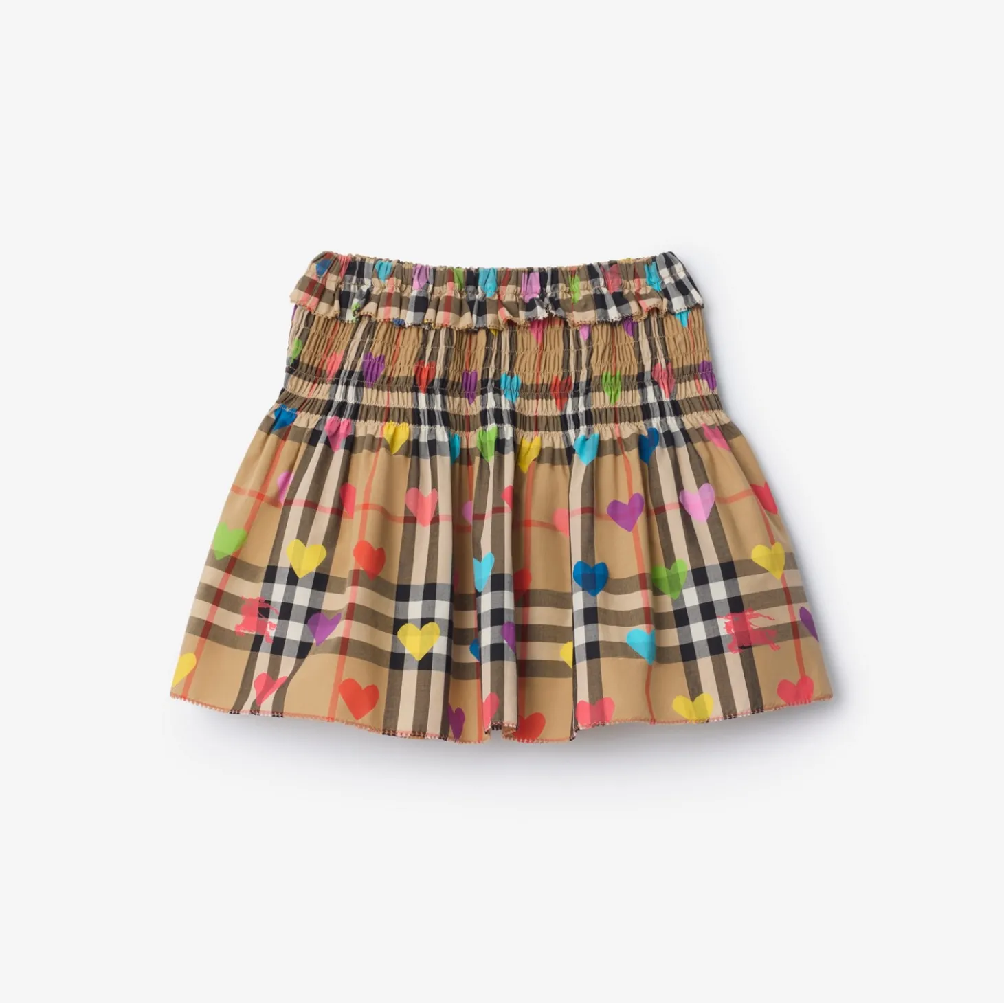 Heart Check Cotton Skirt