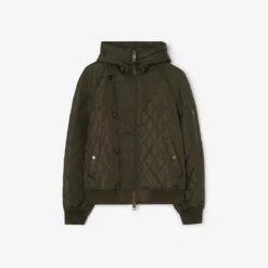 Hooded Quilted Nylon Bomber Jacket