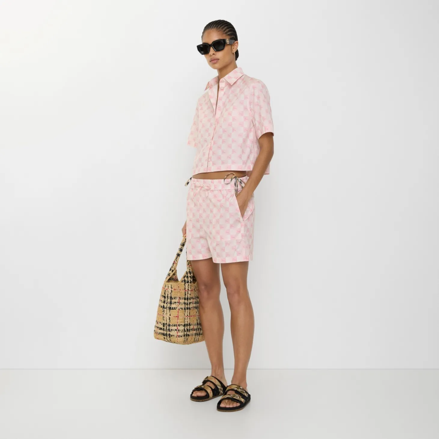 Knight Checkerboard Cotton Poplin Shorts