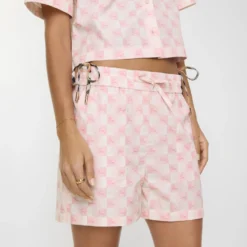 Knight Checkerboard Cotton Poplin Shorts