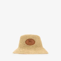 Knight Stamp Raffia-effect Bucket Hat