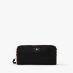 Large Check Trim Travel Pouch