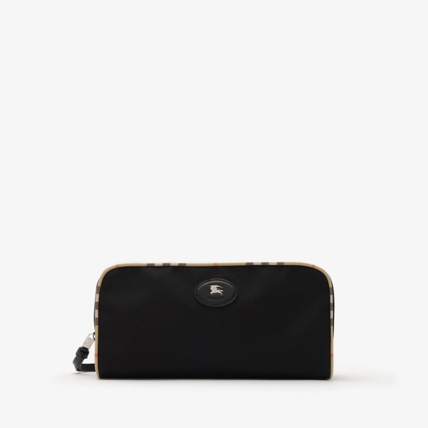 Large Check Trim Travel Pouch