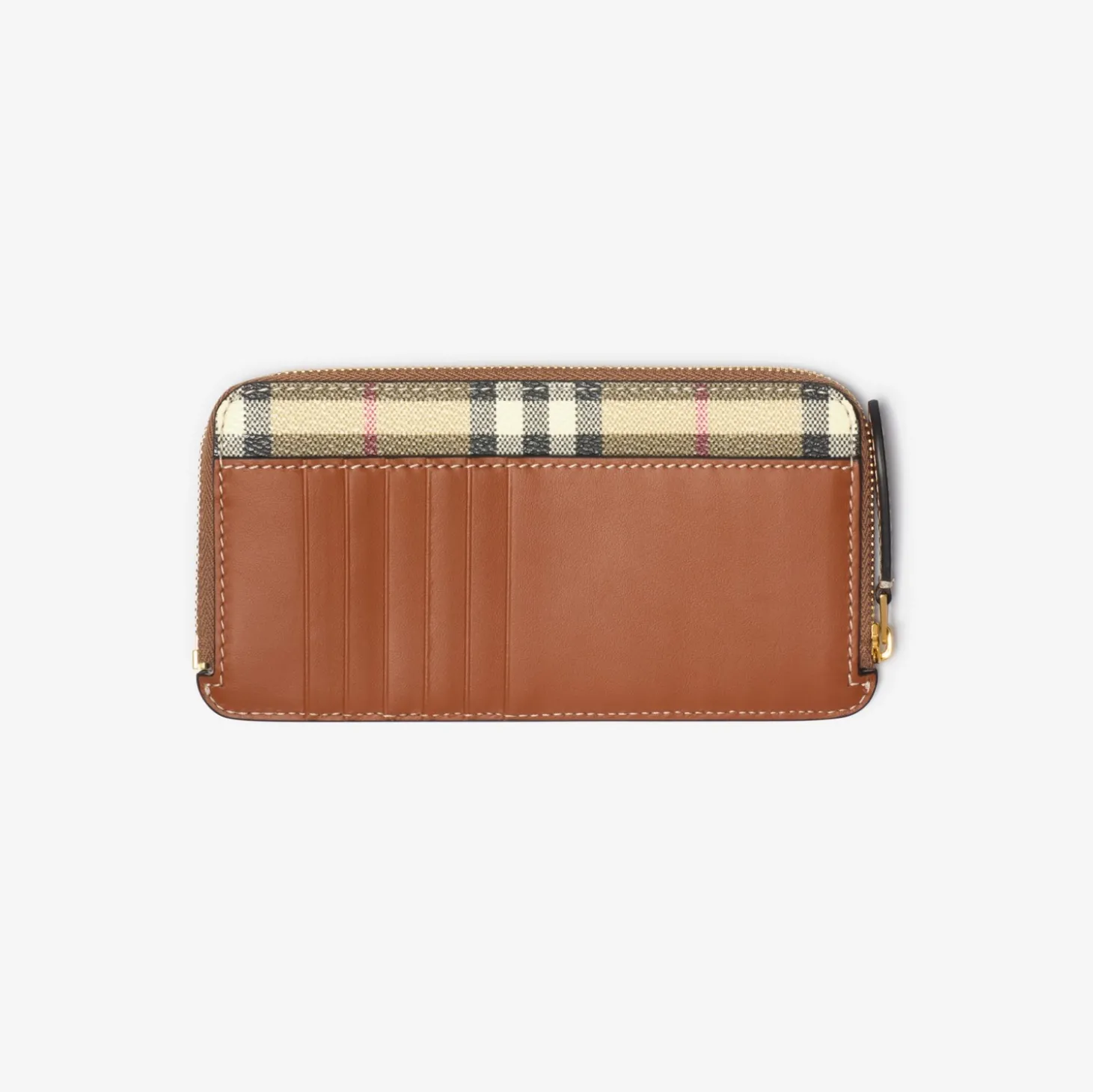 Large Check Zip Card Case