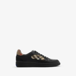 Leather and Check Terrace Sneakers