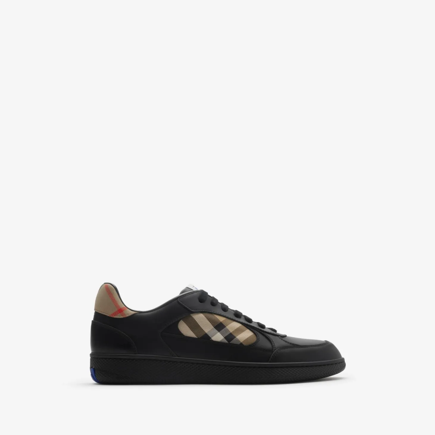 Leather and Check Terrace Sneakers