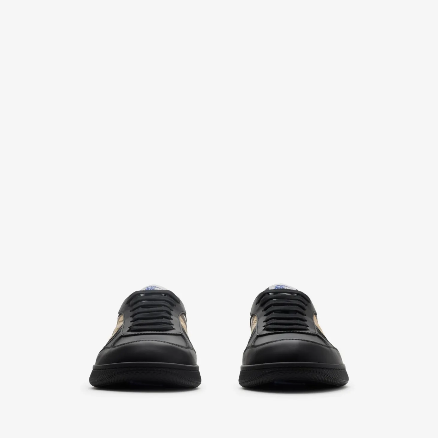 Leather and Check Terrace Sneakers