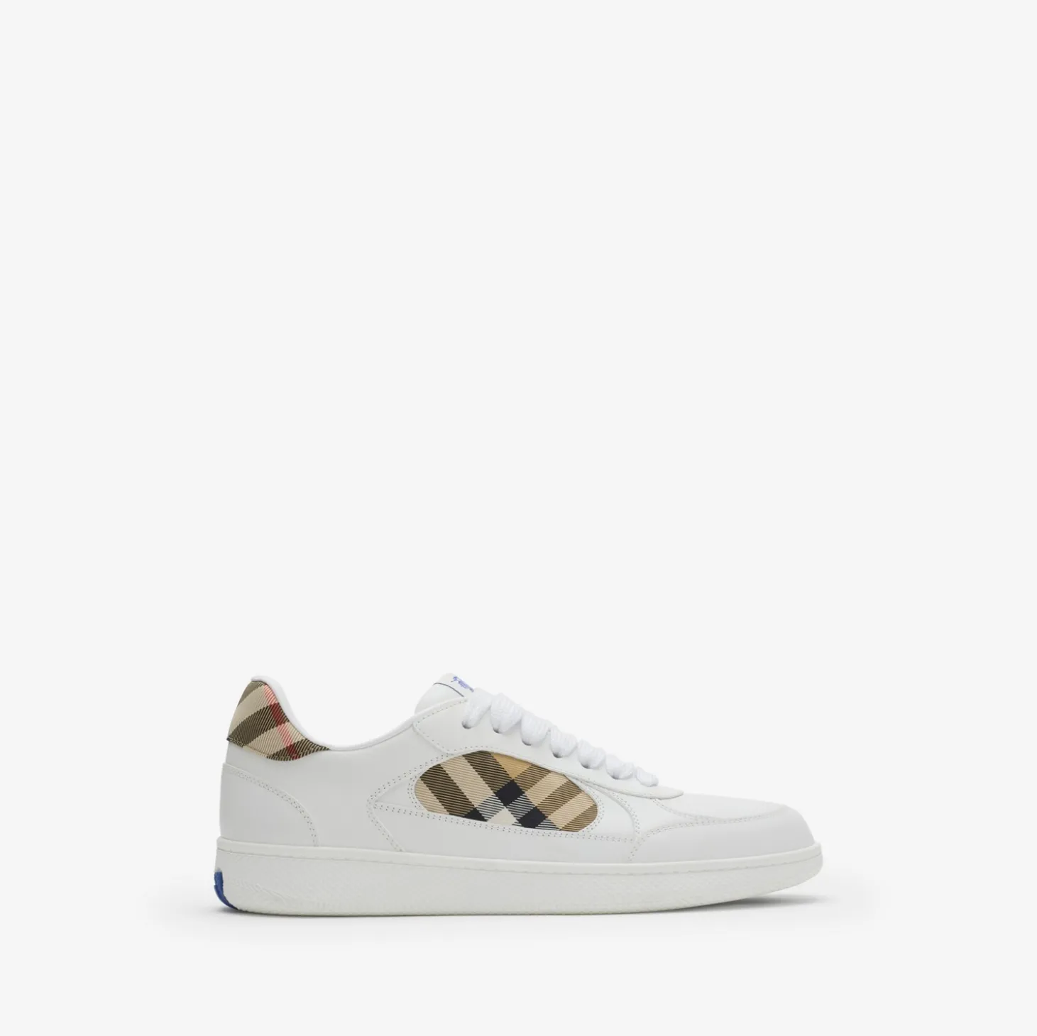 Leather and Check Terrace Sneakers