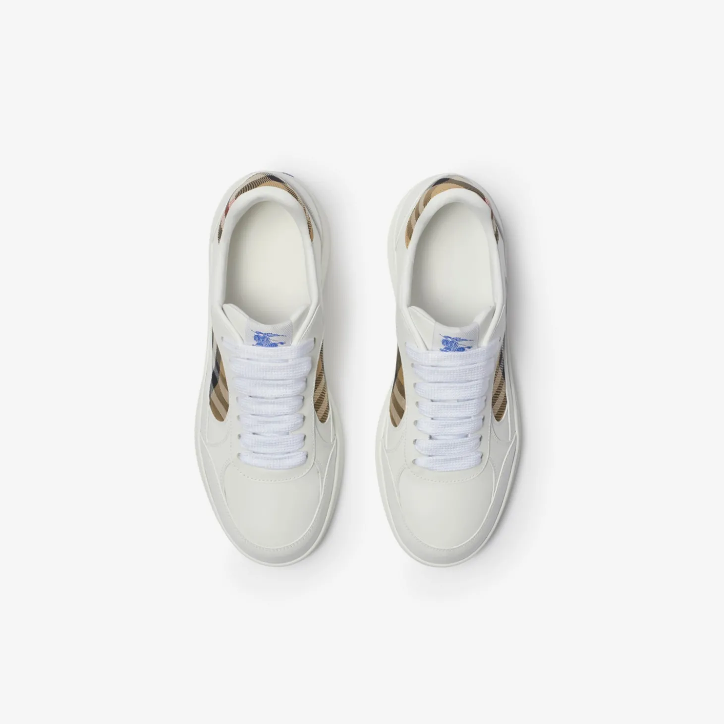 Leather and Check Terrace Sneakers