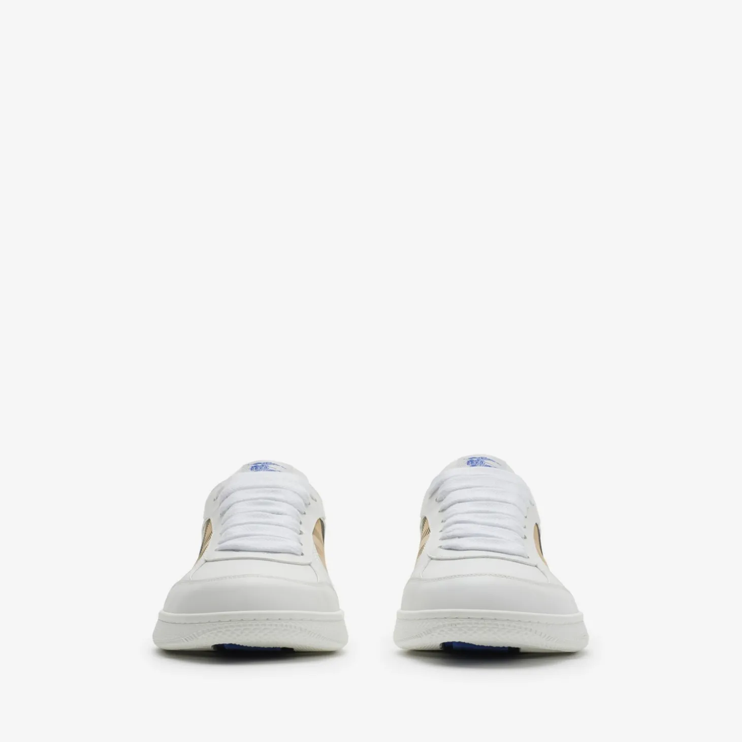 Leather and Check Terrace Sneakers