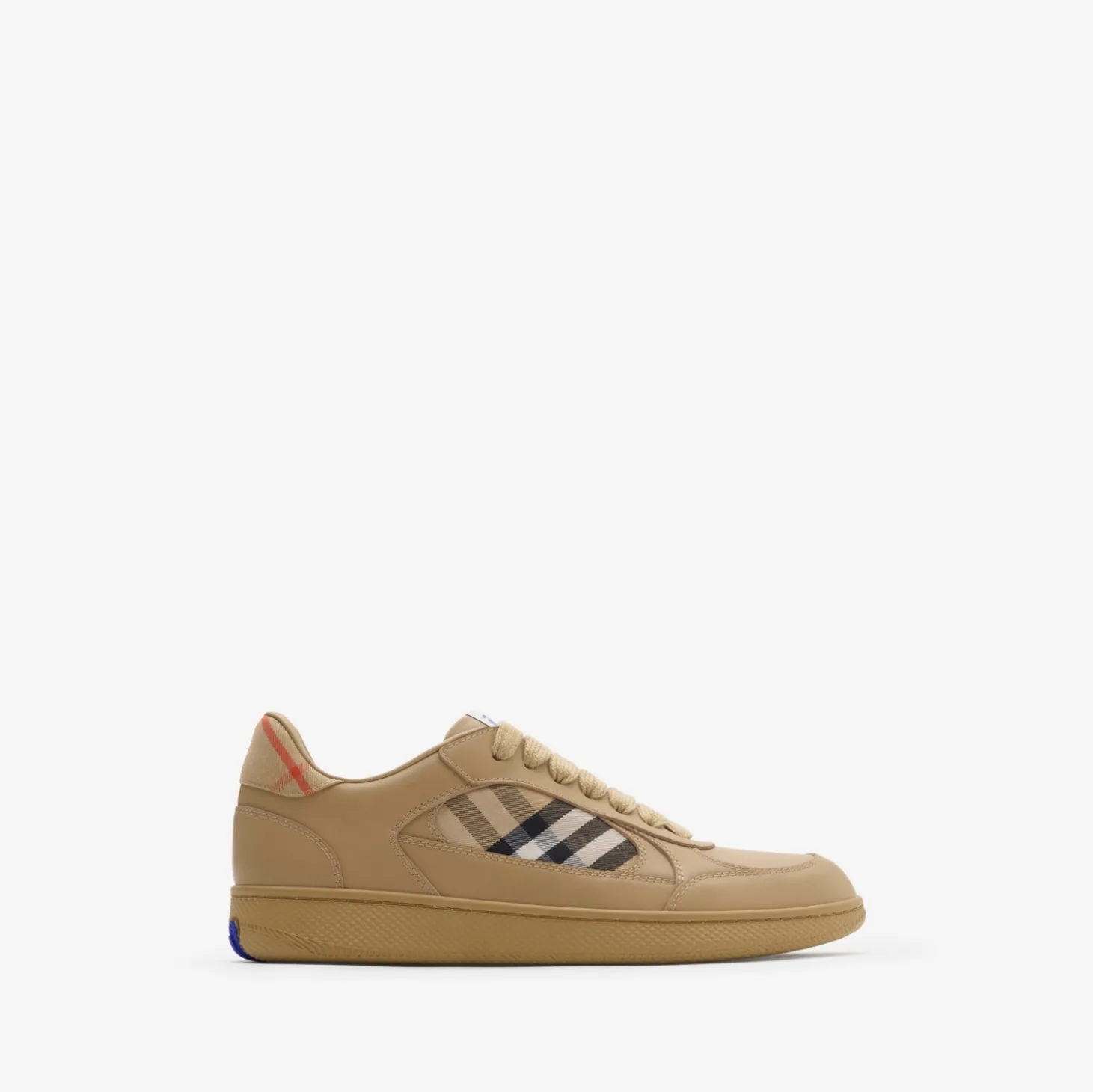 Leather and Check Terrace Sneakers