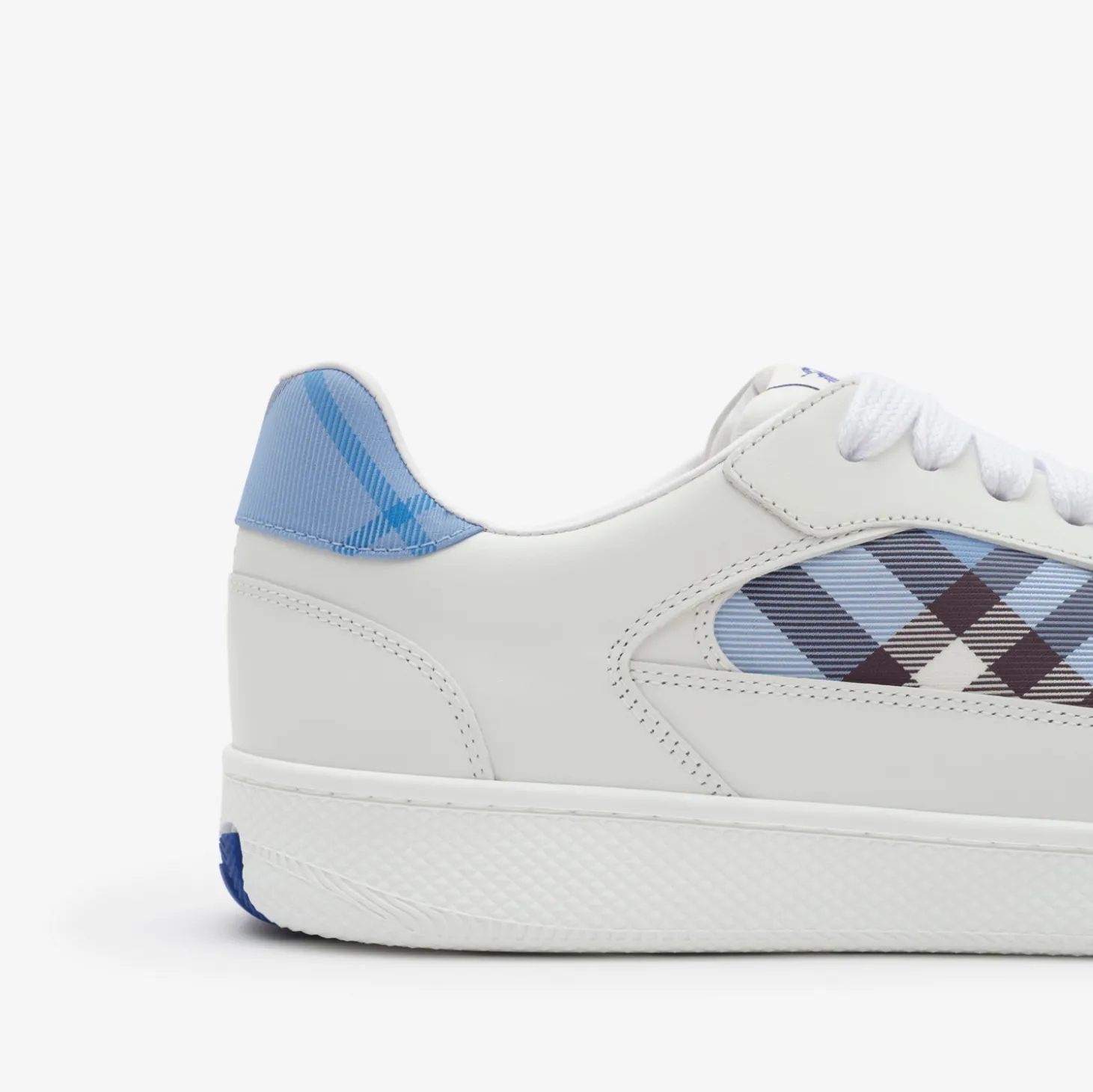 Leather and Check Terrace Sneakers