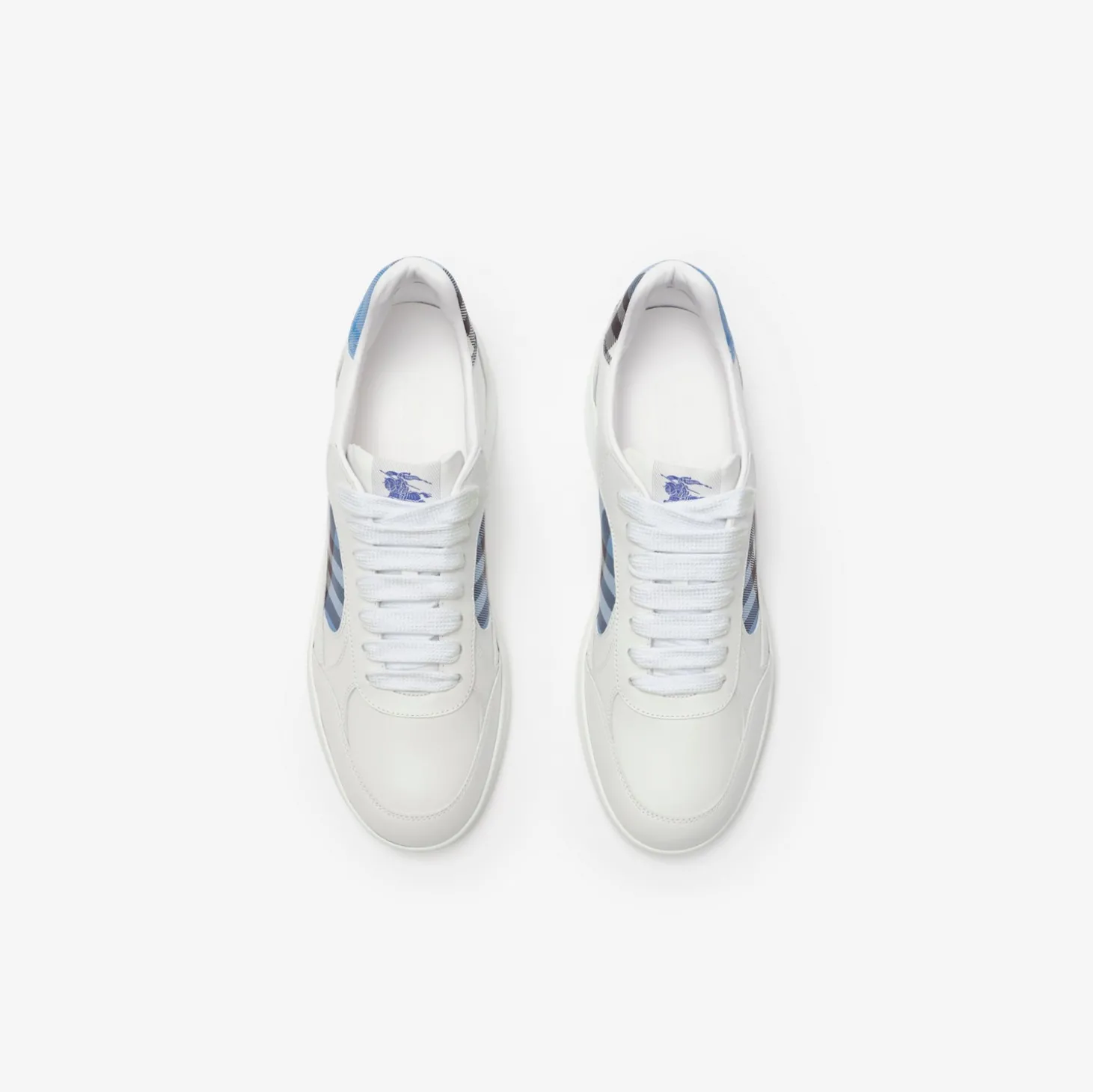 Leather and Check Terrace Sneakers