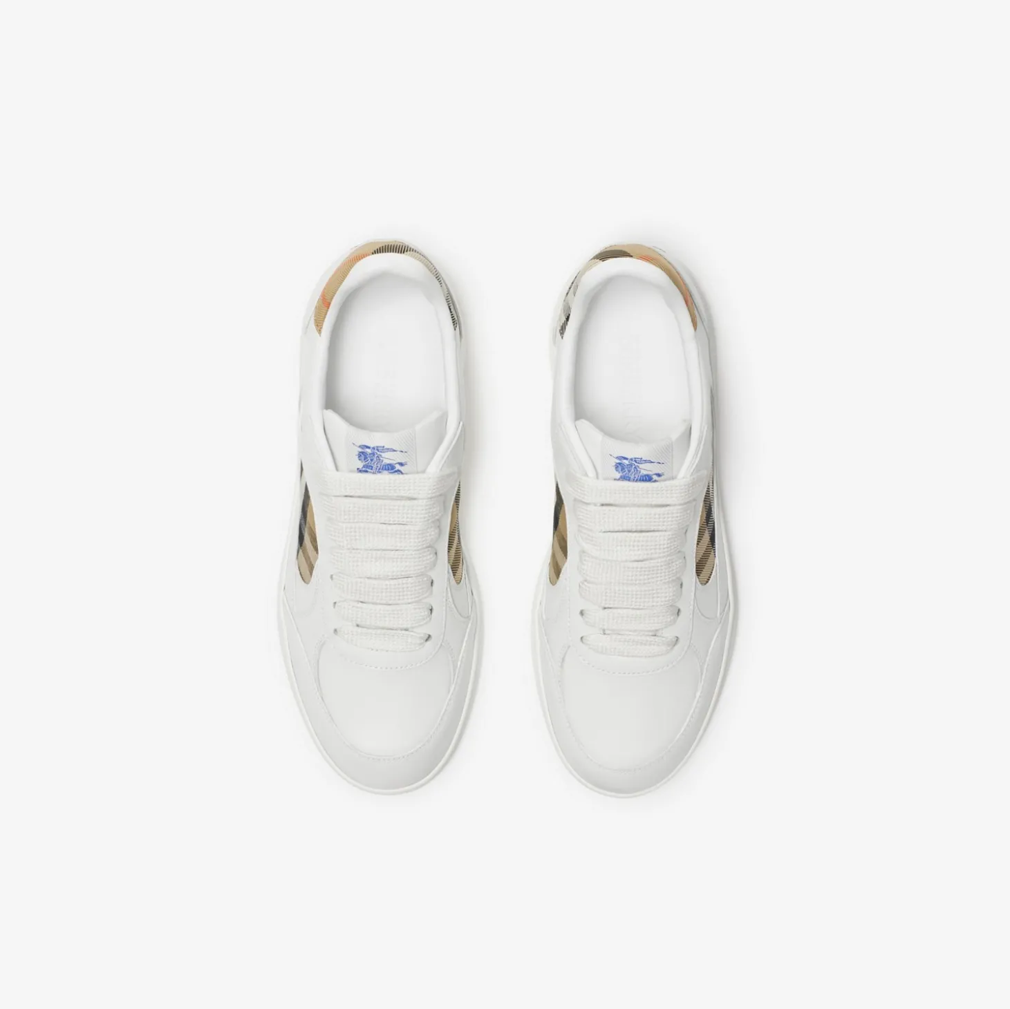 Leather and Check Terrace Sneakers