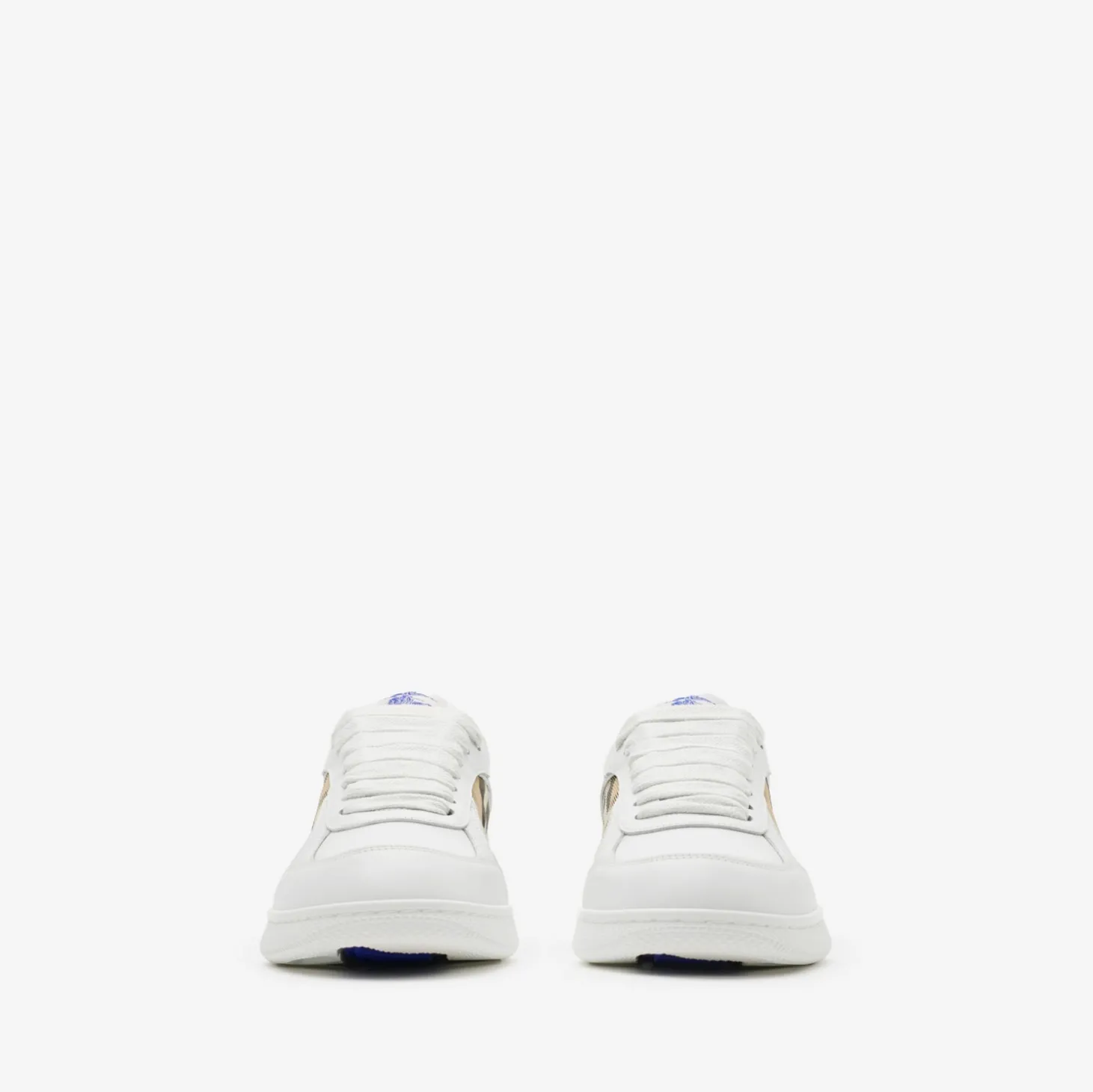 Leather and Check Terrace Sneakers