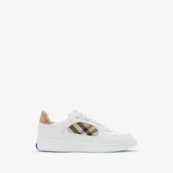 Leather and Check Terrace Sneakers