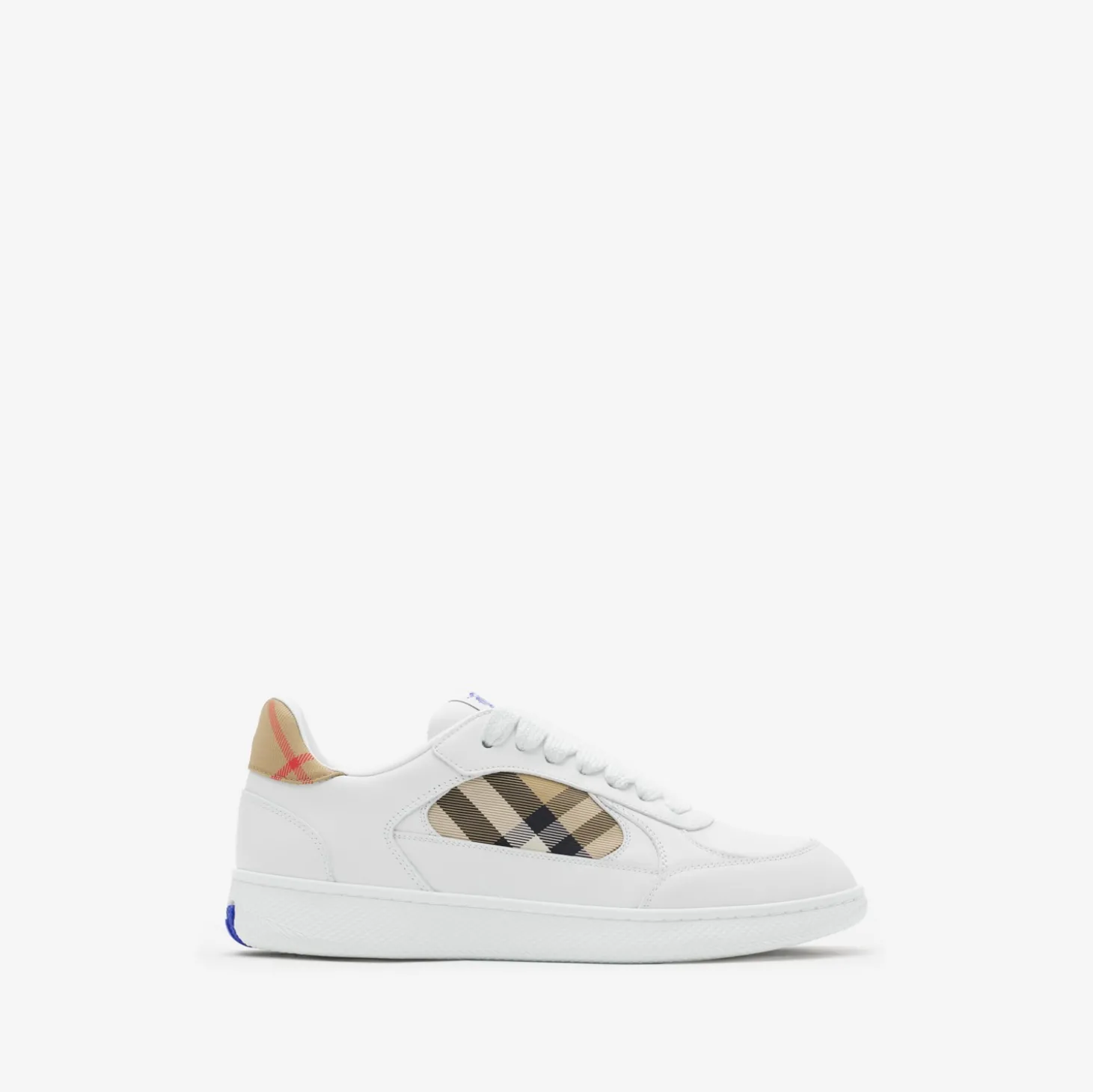 Leather and Check Terrace Sneakers