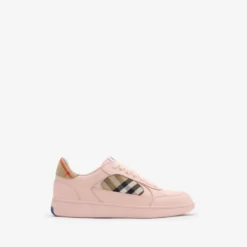 Leather and Check Terrace Sneakers