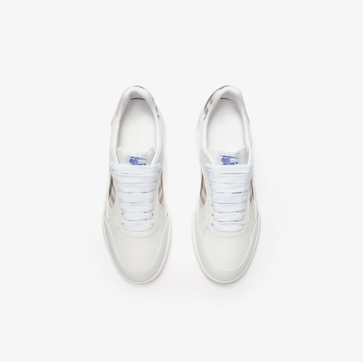 Leather and Check Terrace Sneakers