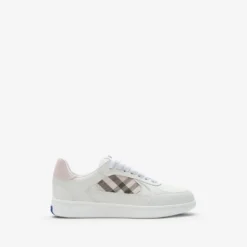 Leather and Check Terrace Sneakers