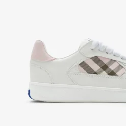 Leather and Check Terrace Sneakers