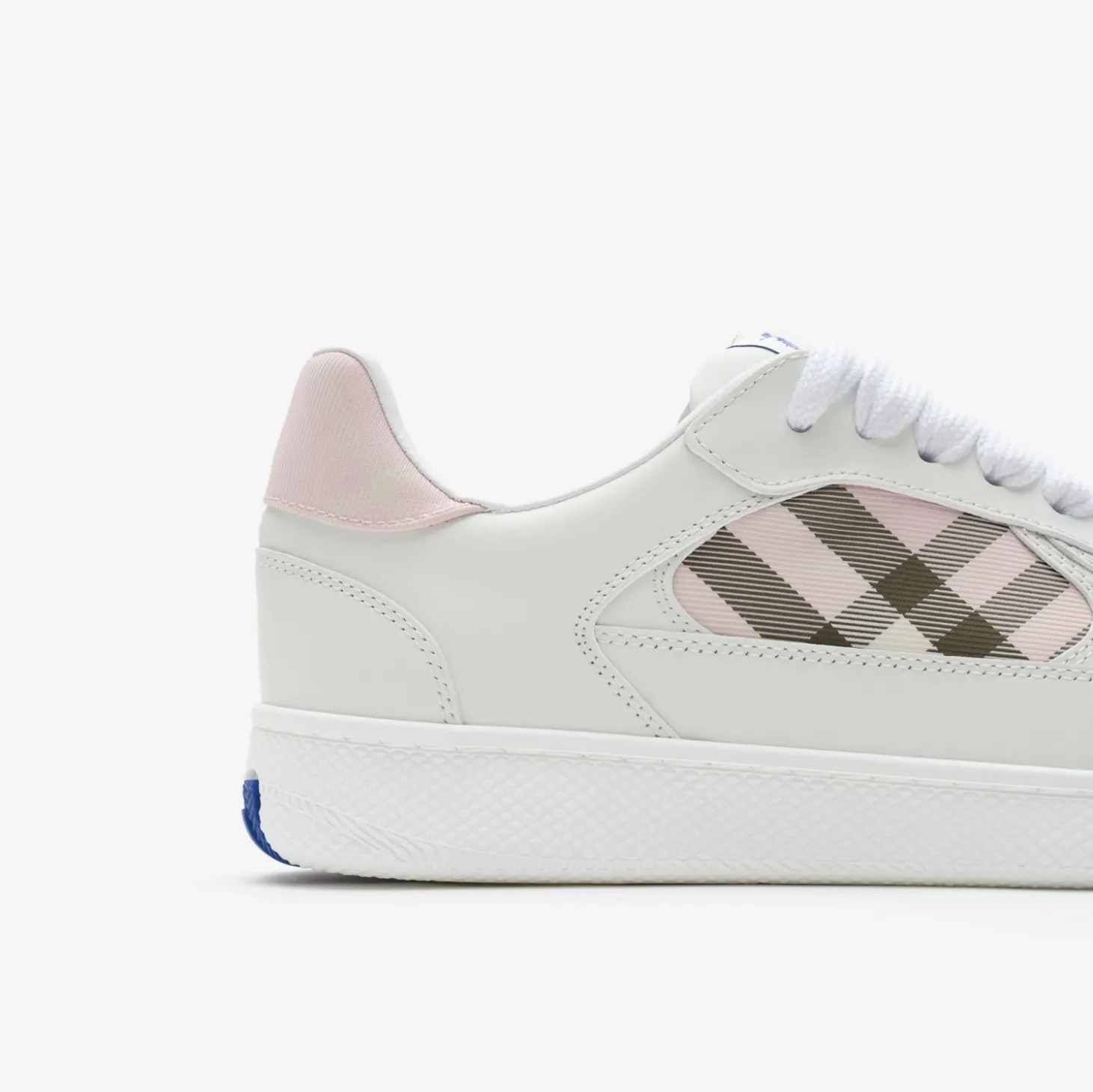 Leather and Check Terrace Sneakers