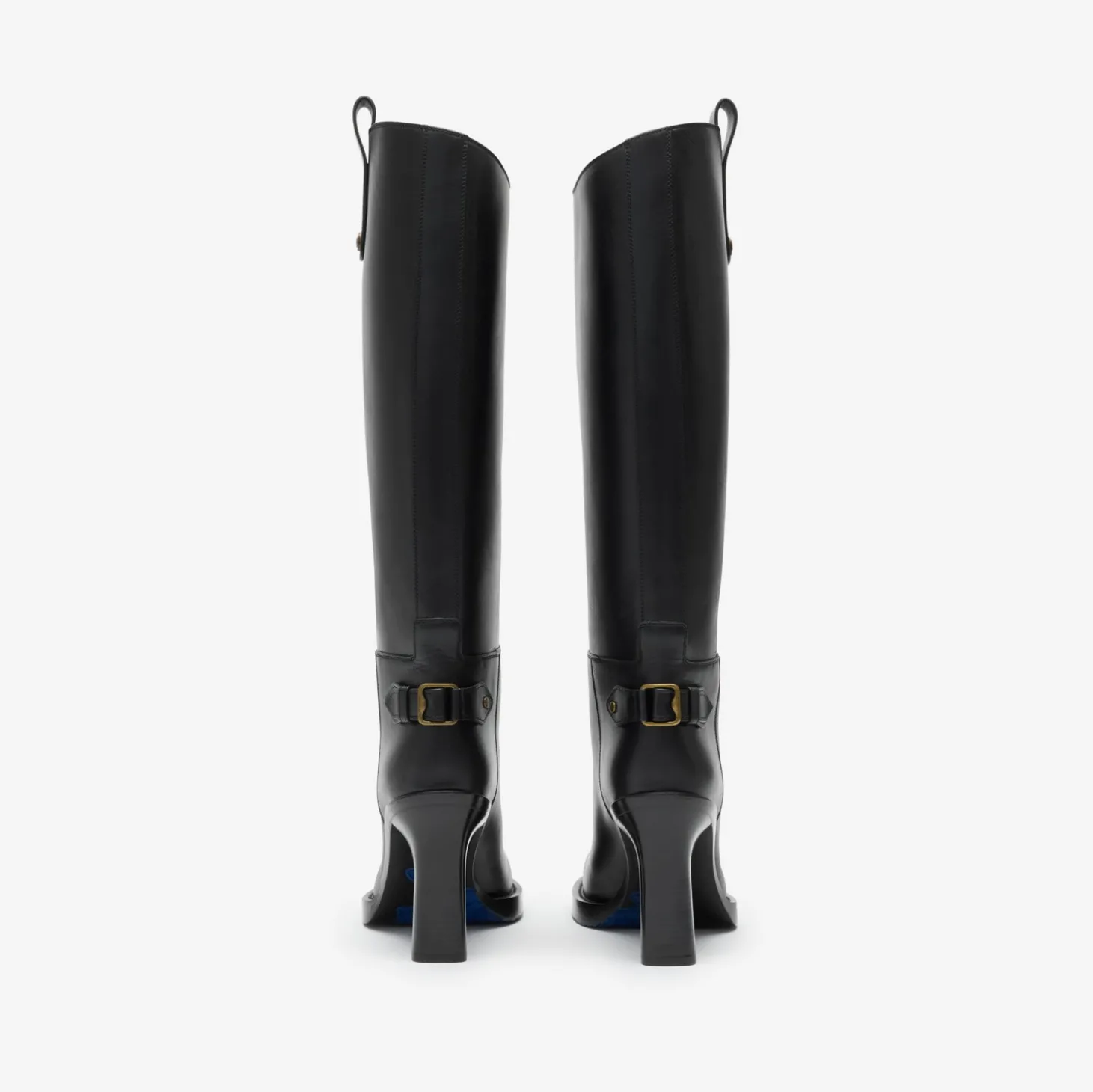 Leather Cavalier Heel Boots