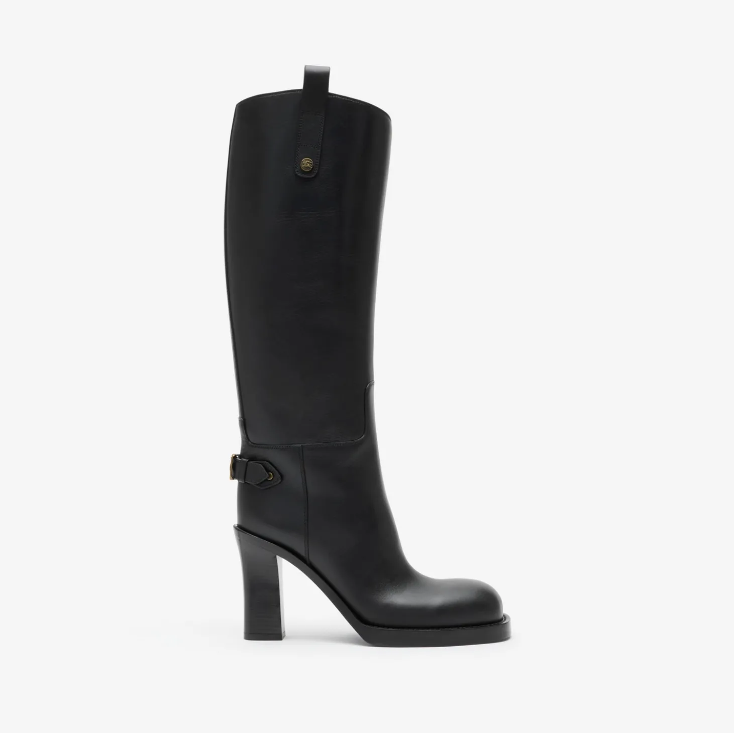 Leather Cavalier Heel Boots