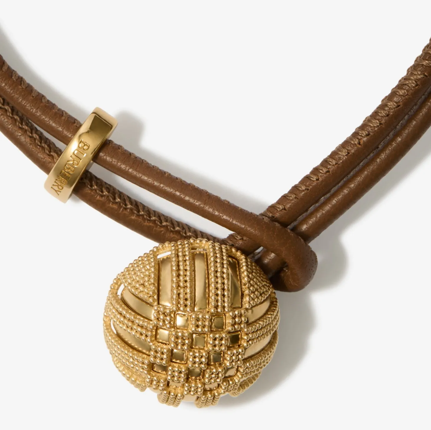 Leather Check Granulation Bracelet