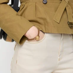 Leather Check Granulation Bracelet​