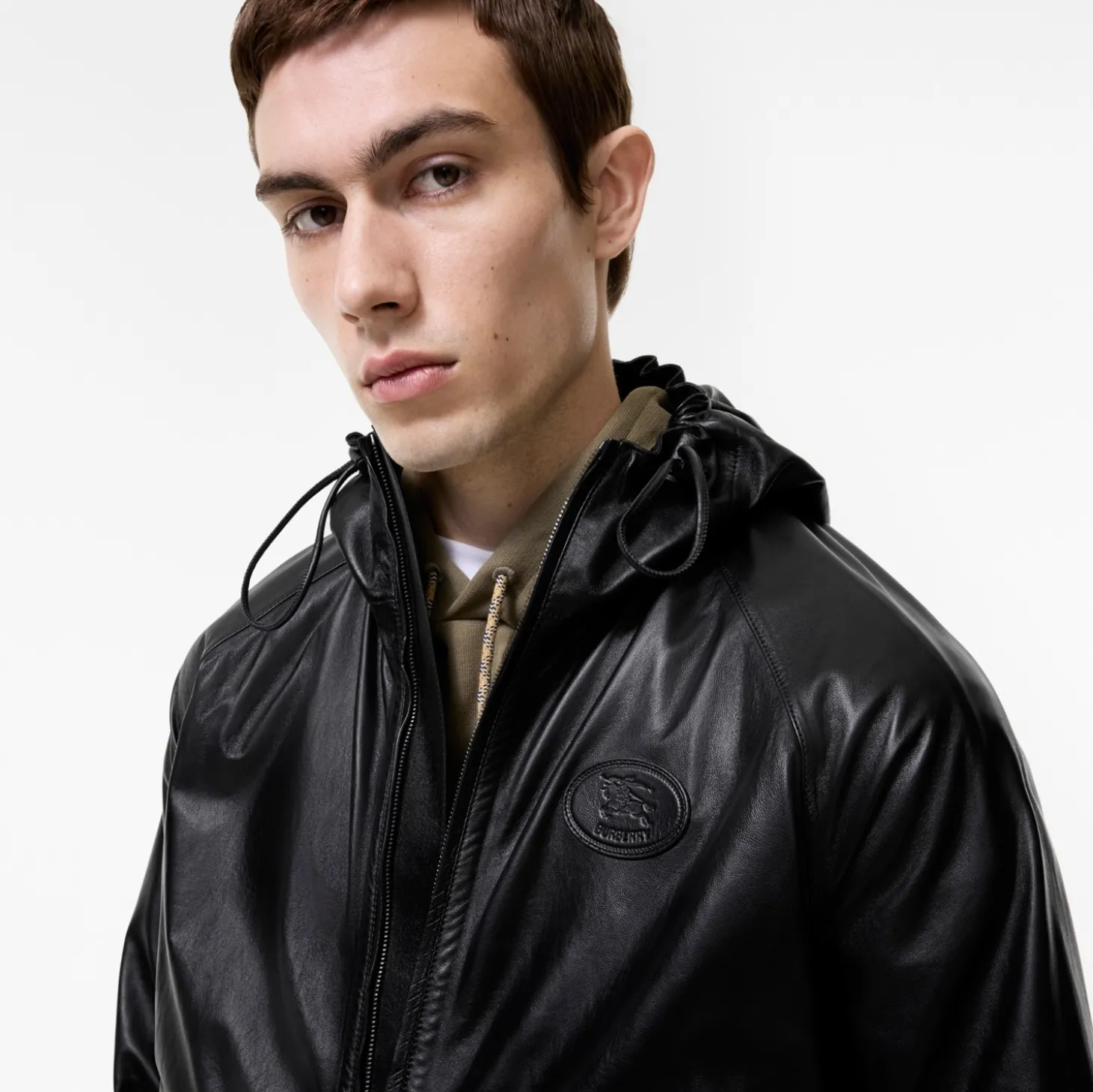 Leather Clapton Hooded Jacket