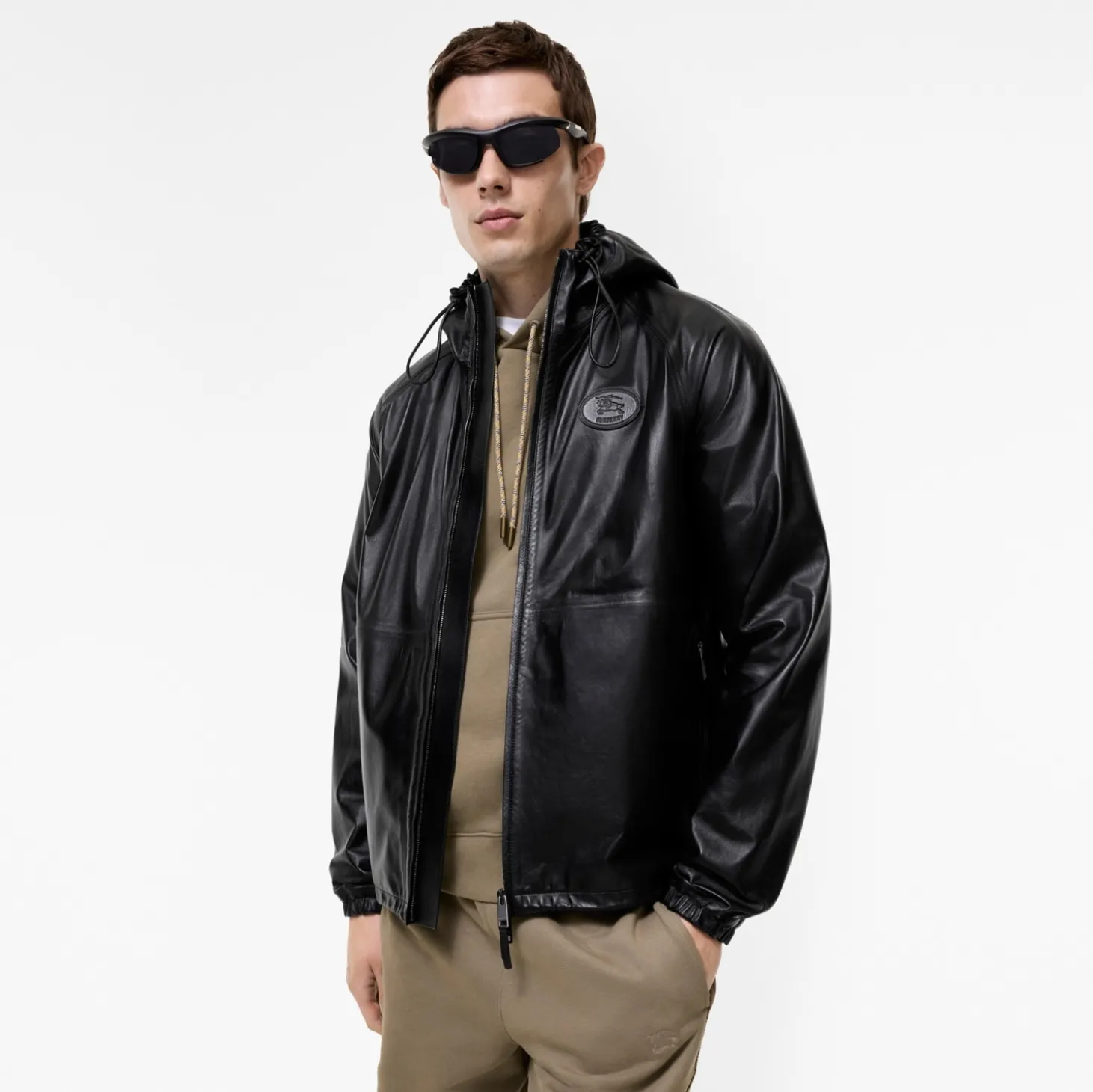 Leather Clapton Hooded Jacket