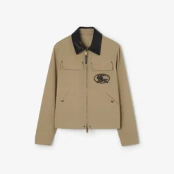 Leather Collar Cotton Workwear Jacket