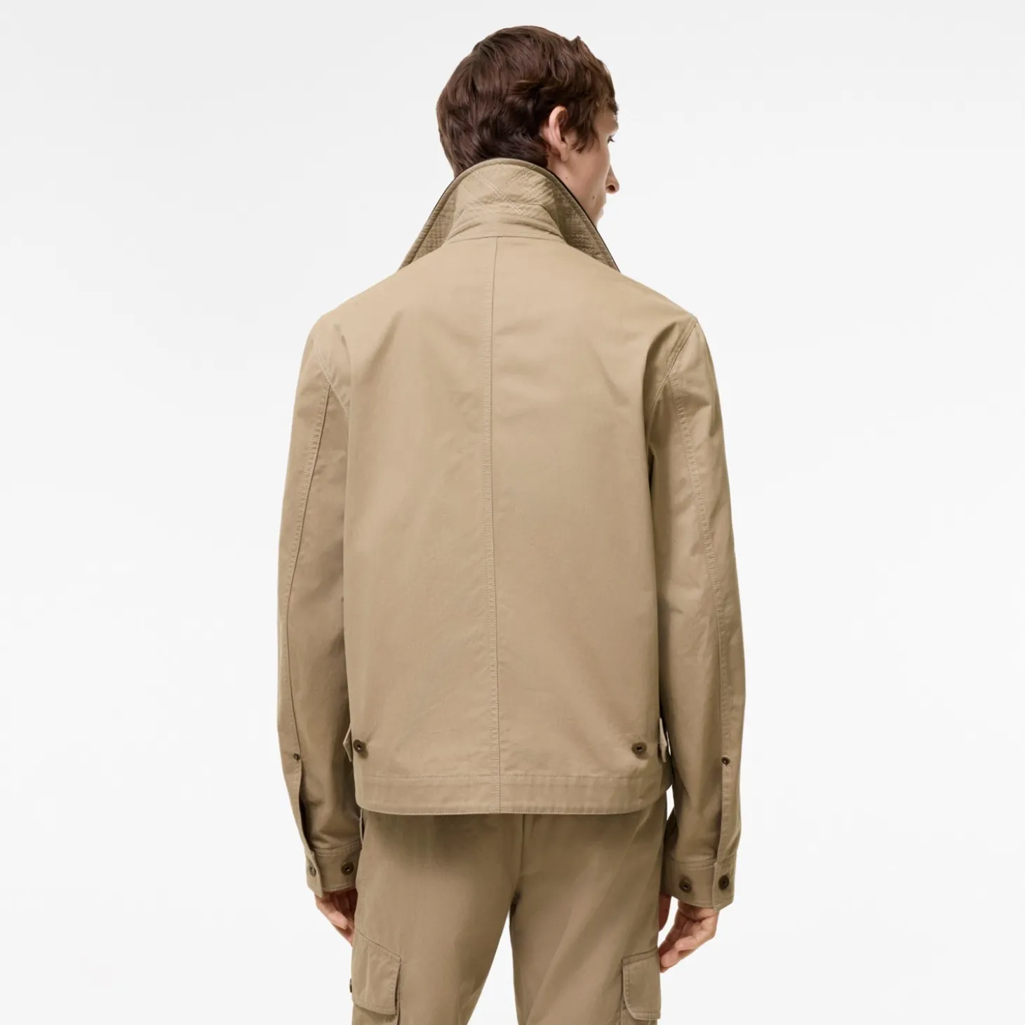 Leather Collar Cotton Workwear Jacket