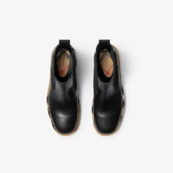 Leather Gravel Chelsea Boots