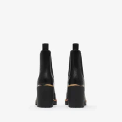 Leather Gravel Heel Chelsea Boots