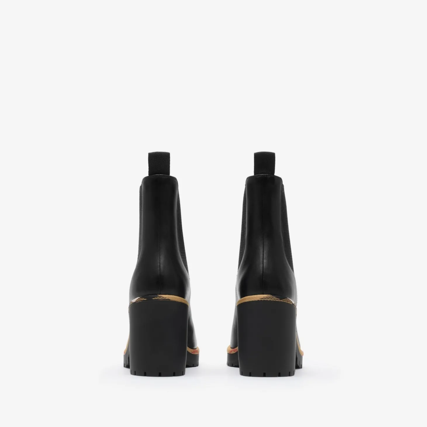 Leather Gravel Heel Chelsea Boots