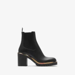 Leather Gravel Heel Chelsea Boots​