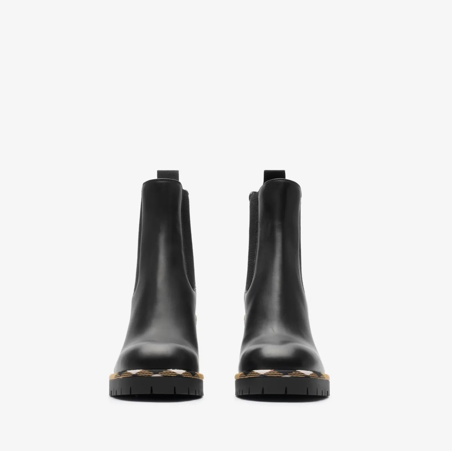 Leather Gravel Heel Chelsea Boots